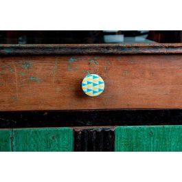 Rei pomo redondo madera acabado azul mod. e223 Ø38mm blister 4 uds. tirador mueble