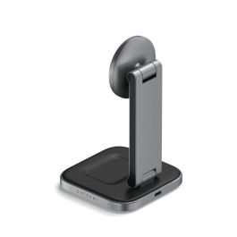Satechi Soporte Carga Inalámbrica Qi2 Plegable 2 en 1 para iPhone y AirPods con Carga Rápida 15W