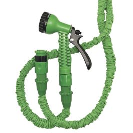 Edm Manguera extensible 15m Básic - Incluye pistola de riego, adaptador y enlaces rápidos, anti-rotura, 6 bar