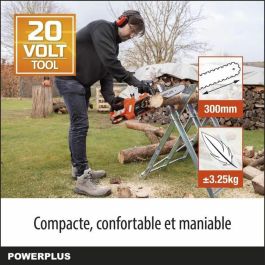 PowerPlus PowDPG7570 Motosierra de Batería Dual Power 20V con Guía 300mm - Sin Batería ni Cargador