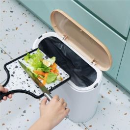 Kitchen Move KIT1712730323829 - Papelera de Baño Estrecha con Empuje, 10 L, de Madera, para Optimización de Espacios