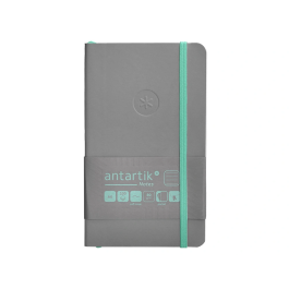Antartik Cuaderno A6 Tapa Blanda Rayas Gris y Turquesa, 100 Hojas 80gr FSC
