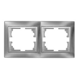 Solera Marco para 2 elementos horizontal plata 154x81x10mm serie Europa ERP72AU