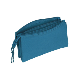 Safta Portatodo Triple Blackfit8 Egeo Escolar Negro 220x120mm 3L con 3 Compartimentos y Bolsillo Interior con Cremallera