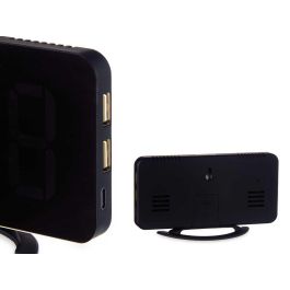 Giftdecor Reloj Espejo Negro Plástico ABS 15.7x7.7x1.5 cm (Set de 12)