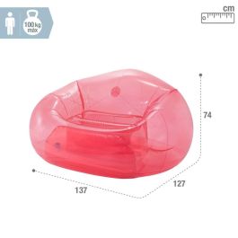 Sillón Hinchable para Piscina Intex Beanless Transparente Rosa 137 x 74 x 127 cm (4 Unidades)