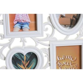 Marco de Fotos DKD Home Decor 8 fotos Cristal Blanco PP (58 x 2 x 37,5 cm) (2 Unidades)