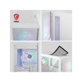 MSI MAG Forge 320R AIRFLOW - Caja Micro Torre Gaming PC Blanco, Cristal Templado, 3 Ventiladores 120mm Preinstalados y Filtro Anti-Polvo