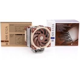 NOCTUA NH-U12A Enfriador de Procesador, 2 Ventiladores 12cm, 450-2000 RPM, 102.1 m³/h, Beige/Marrón/Plata