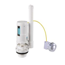 Mirtak Descarga WC doble pulsador con cable, ahorro de agua para tanque bajo, PVC blanco, Ø 38 mm x 21.5 cm Precio: 13.6900005. SKU: S7901780