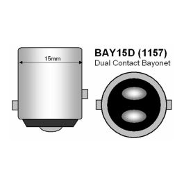 M-Tech MTECLB076W Bombilla LED P21/5W 12V con base BAY15d, luz Blanca, 18xSMD5050
