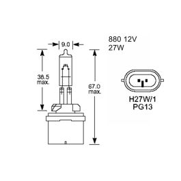 M-Tech Lámpara Halógena H27W/1-880 PG13 12V 27W MTECZ25