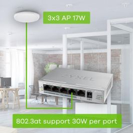 Zyxel GS1005HP-EU0101F Switch No Administrado 5 Puertos Gigabit Ethernet PoE Plata