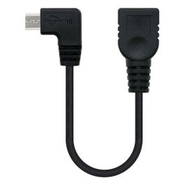 Nanocable Cable Usb 2.0 Otg Acodado Tipo Micro B-M-A-H Negro 15 cm