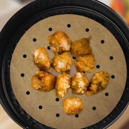 Algon Set de 40 Papeles Redondos Perforados para Airfryer de 23 cm (24 Unidades)
