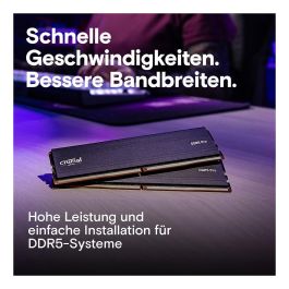 Crucial CP2K64G56C46U5 Memoria RAM DDR5 128GB (2x64GB) 5600MHz CL46 UDIMM con Disipador Térmico