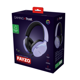 Trust GXT 490P FAYZO Auriculares Alámbricos Gaming USB Sonido Envolvente 7.1 Micrófono RGB Negro/Púrpura