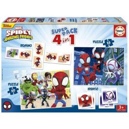 Superpack 4 en 1 spidey y sus increíbles amigos (domino, puzzle 25, puzzle 50 e identiti) Precio: 11.056375. SKU: B17J93PSQX