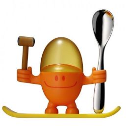 WMF 0616687450 McEgg Eierbecher con Cuchara, Naranja - Soporte para Huevos