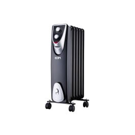 Edm Radiador Black Edition Sin Aceite 6 Elementos 400/600/1000W, Termostato de Alta Precisión, Antivuelco