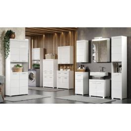 Mueble contenedor alto para baño AMANDA - 1 puerta - Blanco - TRENDTEAM