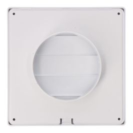 Rejilla ventilación cuadrada empotrable con lamas móviles 170x170mm enclavamiento ø100mm abs blanca