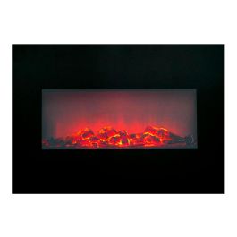 Classic Fire Estufa/Chimenea LED Modelo Memphis 1800W, Efecto Llama, Termostato, Mando a Distancia, Negro