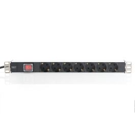 Digitus Regleta de Enchufes de 7 Tomas con Interruptor, Carcasa de Aluminio y Cable de 2m