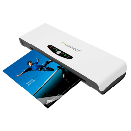 Q-connect Plastificadora DIN A3 Alto Rendimiento Frío/Caliente, 4 Rodillos, Hasta 250 micras, 300 mm/min