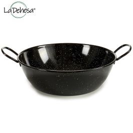 La Dehesa Sarten Honda Esmaltada Negra Con Asas 45 cm
