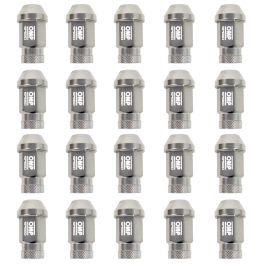 Omp Tuercas de Rueda M12x1.25 Llave 19mm Largo 40mm Aluminio 7075 Gris Juego 20 Unidades OMPS09921204