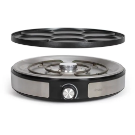 Livoo Crepera Reversible DOP247 1500W Placa Reversible 33cm o 7x10cm Antiadherente Termostato Regulable