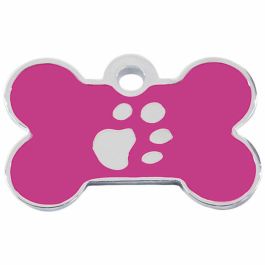 Placa identificativa para collar Imarc Bone Rosa Plata
