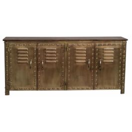 DKD Home Decor Buffet Loft Dorado de Metal con 4 Puertas y 4 Estanterías - Mueble Aparador de Almacenamiento 152x35x69 cm Precio: 575.78999984. SKU: S3022149