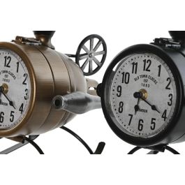 DKD Home Decor Reloj Sobremesa Loft Dorado Negro Metal Pvc Helicopter 2 Unidades 23 x 24 x 18 cm
