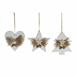 Adorno Navideño DKD Home Decor Corazón Madera Cuerda (12 x 3 x 12 cm) (3 pcs) Precio: 4.49999968. SKU: B128LVQN9W