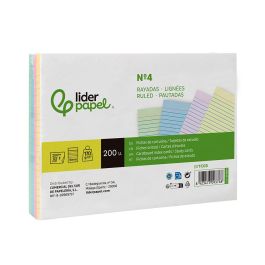 Tarjeta Liderpapel Para Estudiar Rayada Cartulina De Colores 170 gr-M2 125x200 mm Paquete De 200 Unidades