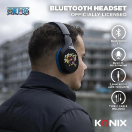 Konix Auriculares inalámbricos supraaurales Konix One Piece, Bluetooth 5.3, batería 30 horas, para smartphones y tablets