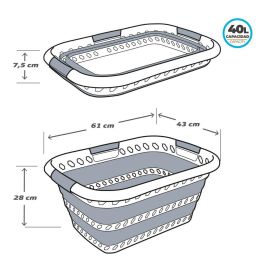 Cesta Plegable para la Ropa Aktive Polipropileno TPR 61 x 7,5 x 43 cm 61 x 28 x 43 cm (4 Unidades)