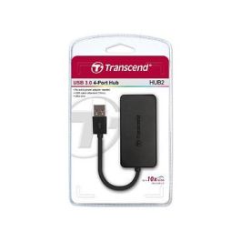 Transcend HUB2 Hub USB 3.0 de 4 Puertos, Negro
