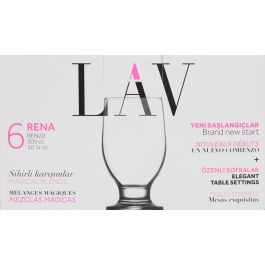Lav Set 6 Vasos-Copas Agua 305Cc Colección Rena (8 Cajas)
