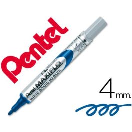 Pentel Marcador Pizarra Blanca Maxiflo Mwl-5S Azul Caja 12 Ud