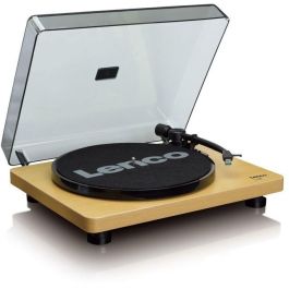 Lenco L-30 Tocadiscos Tracción por Correa Semiautomático con USB Madera 33/45 RPM