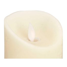 Giftdecor Vela Led Crema Alta 7,5x20x7,5 cm Plastico Cera Amarillo 2xAA (Set de 12)