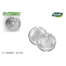 Bandeja redonda de plata con blonda, 23 cm - Algon (48 Unidades) Precio: 23.78999997. SKU: B174FSTM39