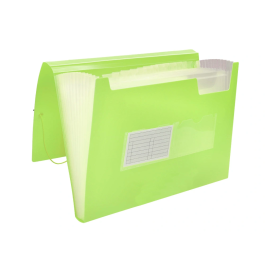 Liderpapel Clasificador Fuelle Polipropileno DIN A4 Amarillo Fluor Opaco 13 Departamentos