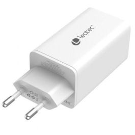 Leotec LECSPH65W3W Cargador de Pared GaN 65W con 2 USB-C y 1 USB-A para Carga Rápida Universal de hasta 3 Dispositivos
