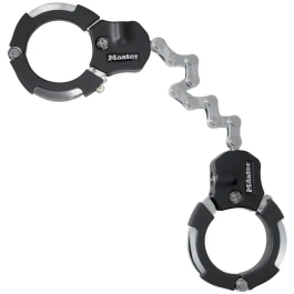Masterlock Street Cuff Esposas con Cuerpo de Acero Endurecido y Cubierta ABS, Color Negro, 74mm Diámetro Interior, 55cm Longitud, 9 Eslabones, 4 Llaves Precio: 99.95000026. SKU: B18HNEY2T6