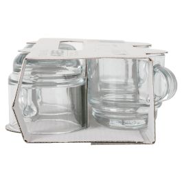 LAV Set de 4 Tazas de Café Ares Apilables, 9 cl (5.5 x 5.5 x 8 cm) - Colección Ares (6 Cajas)