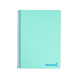 Cuaderno Espiral Liderpapel A5 Micro Wonder Tapa Plastico 120H 90 gr Cuadro 5 mm 5 Bandas 6 Taladros Color Verde